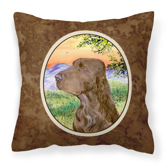Carolines Treasures SS1017PW1414 Field Spaniel Fabric Decorative Pillow, 14Hx14W, multicolor