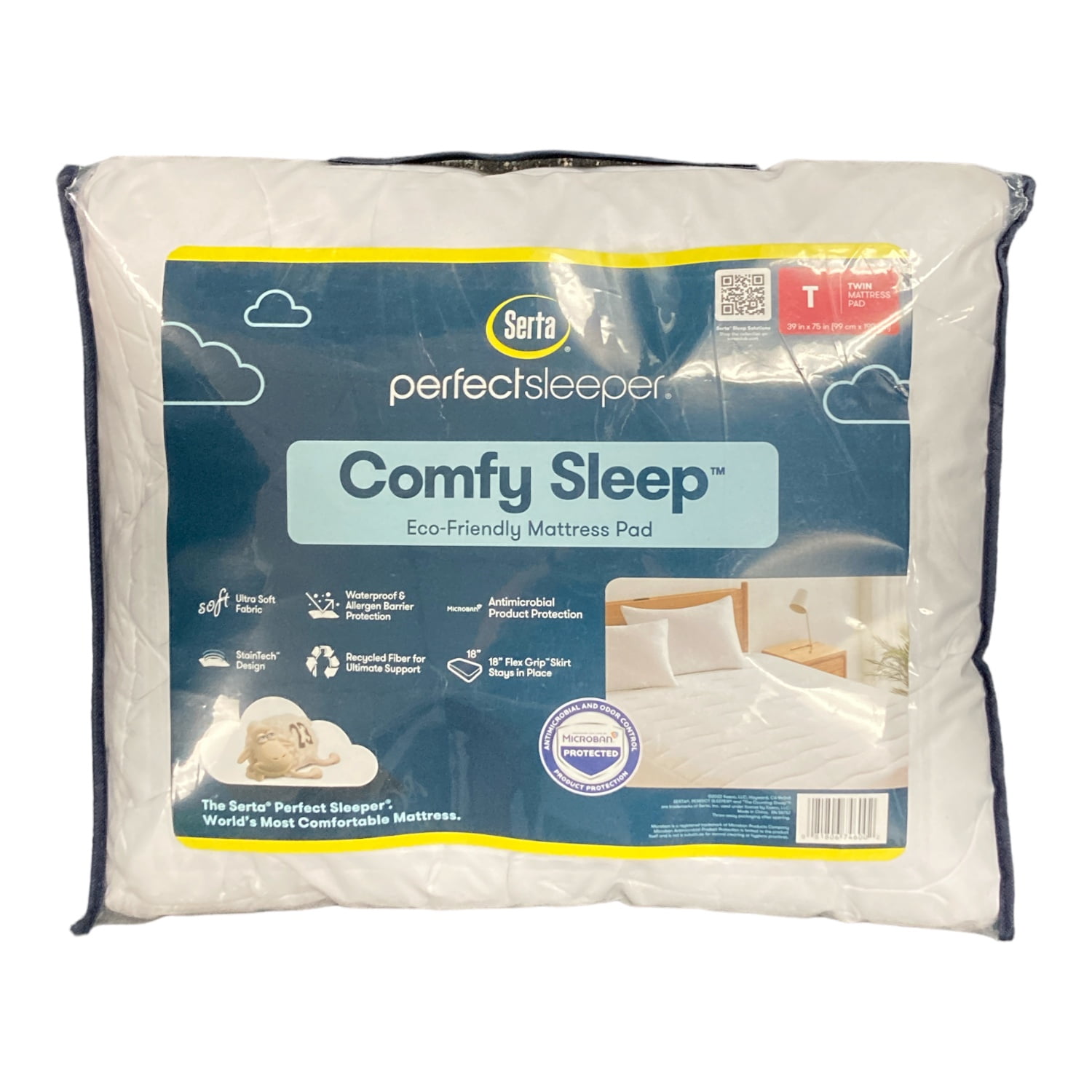 Serta Perfect Sleeper Comfy Sleep EcoFriendly Mattress Pad, Twin