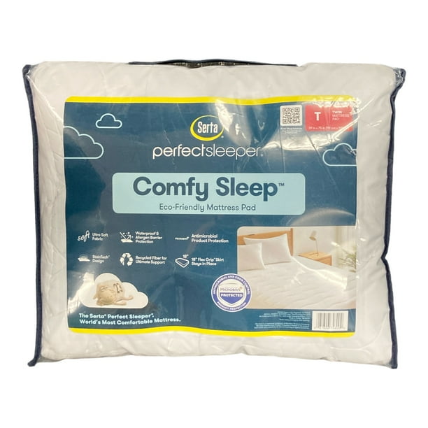 Serta Perfect Sleeper Comfy Sleep Eco-Friendly Mattress Pad, Twin ...