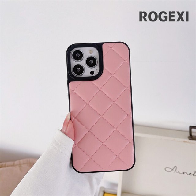 Estuche de cuadros de diamantes de lujo para iPhone 14 11 12 13 Pro Max 14Pro 12 Promax Estuche de silicona de cuero de color sólido lindo zhangmengya LED