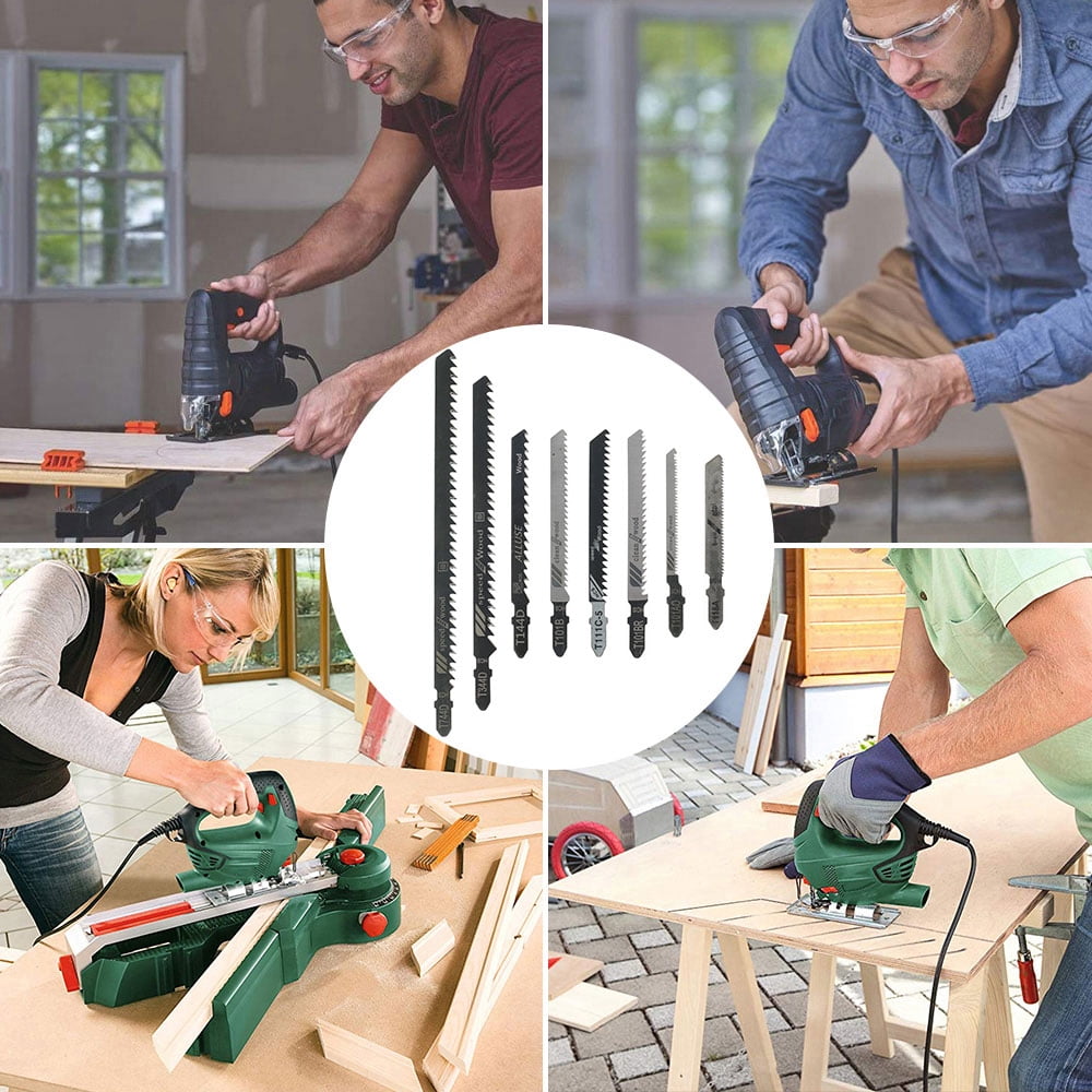 45pcs Universal Jig Saw Blade Set HCS High Carbon Steel Assorted Blades Fast Cut Down Jig Saw Knife Wood Plastic Metal Jig Saw Cutter Accessories Kit Compatible with BOSCH Makita Black & Decker SKIL