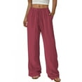 thumbnail image 4 of Taylonsss Women's Wide Leg Beach Pants Elastic Waist Lightweight Casual Flowy Palazzo Lounge Trousers with Pockets, 4 of 9