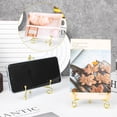 thumbnail image 3 of Gold Plate Stands For Display,Plate Holder 4 inch,Picture Frame Stand of Metal,Frame and Artworks,inyl Table Top Display, Decorative Metal Frame Holders Small Easel for Book,Tabletop Art,Picture, 3 of 7