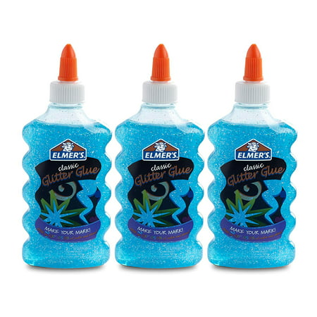 Elmer's Liquid Glitter Glue, Washable, Blue, 6 Ounces, 3 (Best Glue For Glitter On Glass)