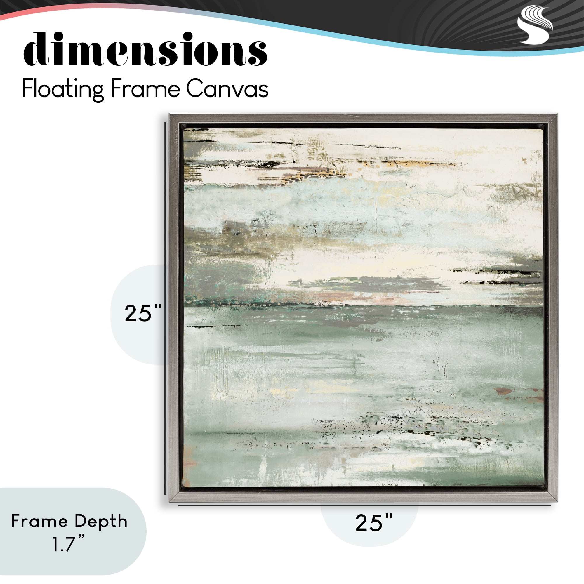 Stupell Industries The Seafoam Ones Abstract Gray Framed Floater Canvas Wall Art, design by Patricia Pinto