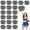 Black + Silver, variant on Pom Poms Cheer 18 Pcs with Handle, Cheerleading Handheld Squad Pompoms for Sports Team Spirit Games Dance Party Adults