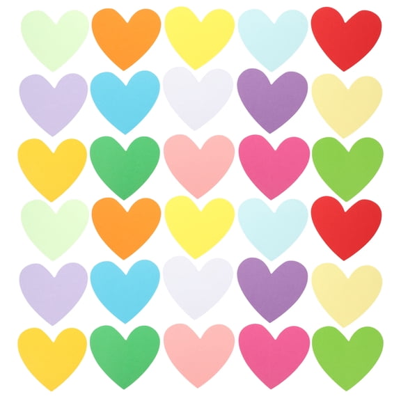 SOPOTUTU Heart Shaped Cutouts Paper Wall Decor for Classroom and Crafts, Assorted Colors, 30 Pieces