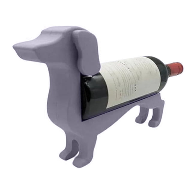 NAOJIE Dachshund Wine Bottle Holder,Dachshund Wine Holder,Dog Wine Holder,Creative Plastic Dachshund Wine Rack Family Reunion Party Dog Wine Rack-Gray