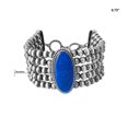 thumbnail image 4 of American West Jewelry Sterling Silver Oval Lapis Oval Cut Beaded Toggle Bracelet, Size, Size Small to Large, 4 of 6