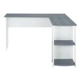 thumbnail image 2 of Techni Mobili Modern Side Shelves L-Shaped Computer Desk, Grey, 2 of 6