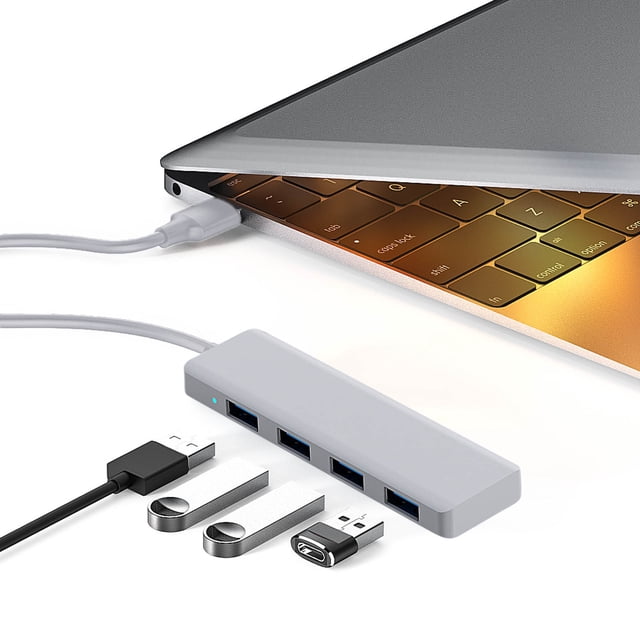 NARABB 4-Port USB 3.0 Slim Data Hub, For Pro, For Notebook PC, For USB Flash Drives, For Mobile HDD, And More