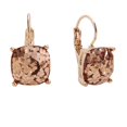 thumbnail image 4 of Faceted Square Glitter Dangle Earrings Cushion Cut Statement Lever-Back Drop Dangles .45" by Humble Chic NY, Rose Gold-Tone Glitter - Lever Back, Pink, 4 of 6