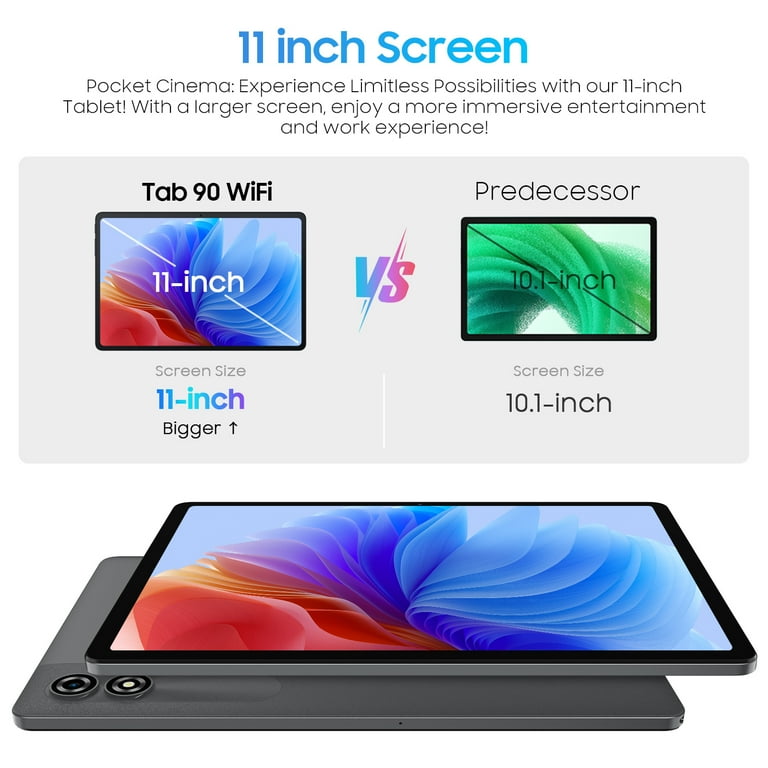 Blackview 11 inch Android 14 Tablet 128GB ROM 12GB RAM Octa-core T606 Widevine L1 GMS Dual Camera 5G Wifi Tablet, Tab 90 WiFi, Gray Blackview 11 inch Android 14 Tablet 128GB ROM 12GB RAM Octa-core T606 Widevine L1 GMS Dual Camera 5G Wifi Tablet, Tab 90 WiFi, Gray