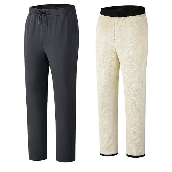 Ashirexll Winter Women Pants, Casual Pants for Women, Large Size Warm Thickened Lamb Down Pants with Elastic Waist Comfortable