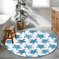 thumbnail image 4 of Blue Coastal Turtle Round Area Rugs Collection 3', Ocean Beach Nautical Marine Life Non Slip Indoor Circular Throw Runner Rug Floor Mat Carpet for Living Room Dining Table Bedroom Nursery, 4 of 9
