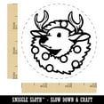 thumbnail image 2 of Christmas Deer Mount in Wreath Self-Inking Rubber Stamp Ink Stamper - Blue Ink - Small 3/4 Inch, 2 of 7