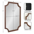 thumbnail image 3 of Kate and Laurel Hogan Modern Scalloped Wall Mirror, 24 x 36, Dark Walnut, Decorative Traditional Farmhouse Wall Décor with Soft Scallops and Stunning Finish, 3 of 8