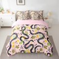 thumbnail image 2 of Homewish Spooky Snake 7pcs Bedding Comforter Set,Rustic Leaves Queen Bedding Sets,Pink Purple Queen Sheet Sets For Boys Girls,Super Cozy Room Decor Reversible, 2 of 8