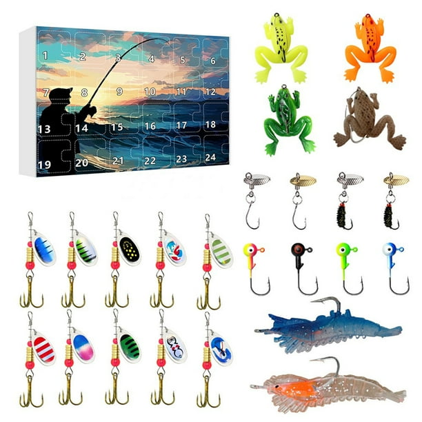 Juego Señuelos Pesca Calendario Cuenta Regresiva 24 Días Regalos para Hombres