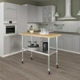 thumbnail image 4 of 24" x 48" Maple Wood Top Work Table with Adjustable Undershelf and Wheels, 4 of 9
