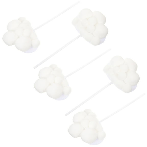 RENACLIPY 5Pcs Cloud Shape Cupcake Toppers for Birthday Party Cake Decoration White