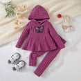 thumbnail image 2 of Toddler Baby Girl Clothes 2Pcs Fall Winter Outfits Infant Girl Hooded Sweatshirt Top Pants Set 12 18 24 Months 2T 3T 4T 5T 6T 7T Toddler Girls Outfit Set,4-5 Years,Hot Pink, 2 of 6