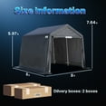 thumbnail image 6 of ADVANCE OUTDOOR 8x8 ft Carport Outdoor Portable Storage Shelter Garage Tent Carport, Gray, 6 of 10