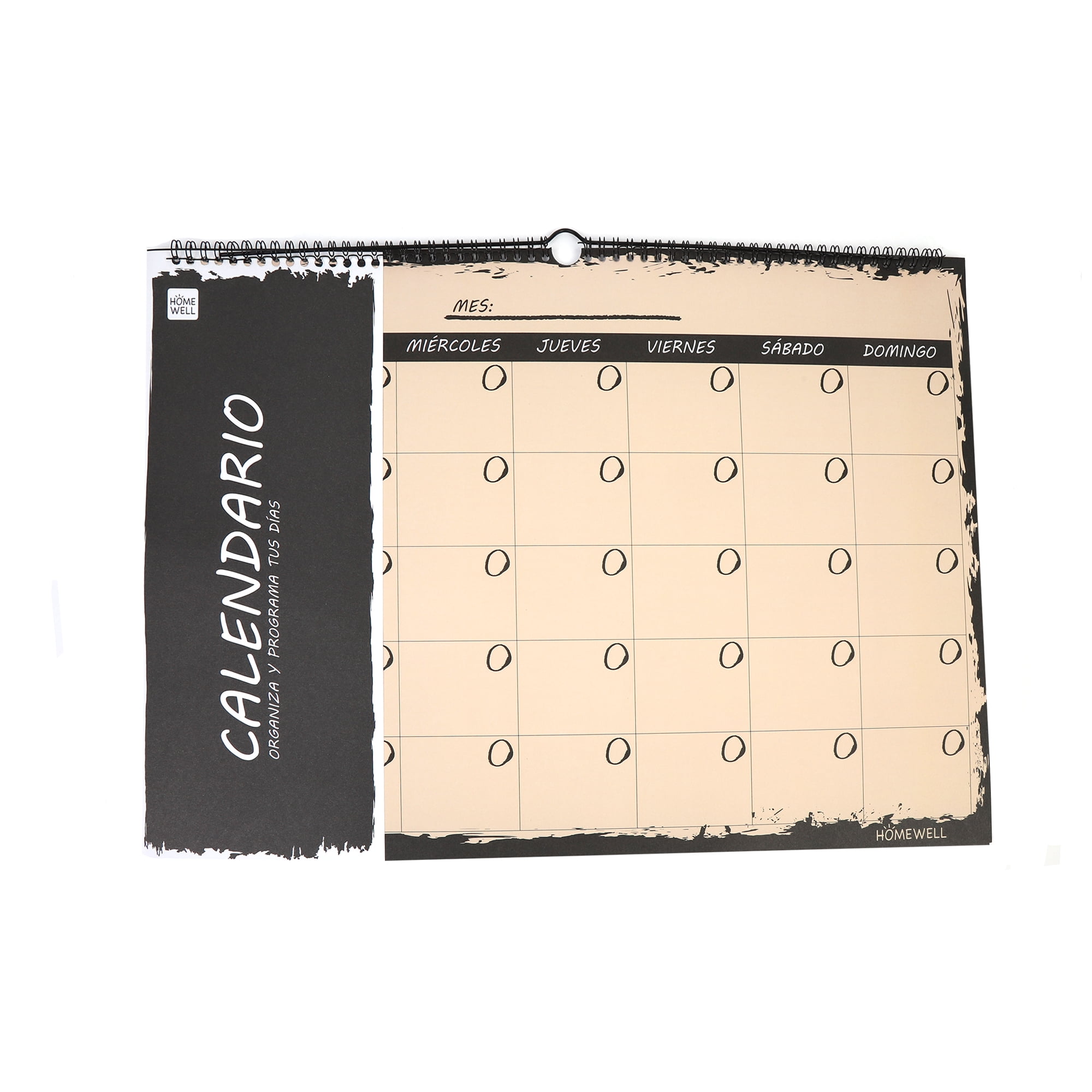 Calendario Espiral Negro 50*35 Cm 12 Hojas