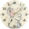 thumbnail image 5 of GZHJMY Elephant Butterfly Wall Clock, 10" Silent Non Ticking Round Clock, Oil Painting Easy to Read Clock for Living Room Bedroom Bathroom Home Decor Holiday Gifts, 5 of 7