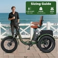 thumbnail image 2 of Broobey Electric Tricycle for Adults Folding ETrike E-Tricycle 3 Wheel Electric Trike w/ Two Baskets 48V15AH Lithium Battery Peak 1000W Motor 20*4" Fat Tire Green UL2849 by SGS, 2 of 9