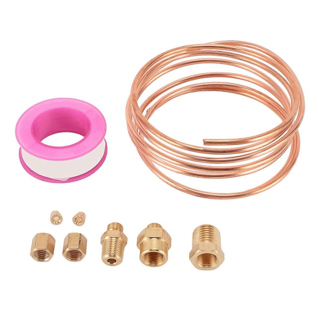 Kit de tubes pour manomètre de pression d\'huile de 72 pouces, tube en laiton pour manomètre de pression d\'huile avec raccords NPT de 1/8" et 1/4".