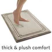 Better Homes & Gardens Thick & Plush Bath Rug, Taupe, Charcoal Infused Memory Foam, 21x34"