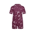 thumbnail image 5 of Zwiiyzr 2Y-13Y Toddler Baby Boys Girls 2-Piece Button Down Pajama Set Casual Short Sleeve Top and Pants Sleepwear Loungwear for Unisex Burgundy, 5 of 6