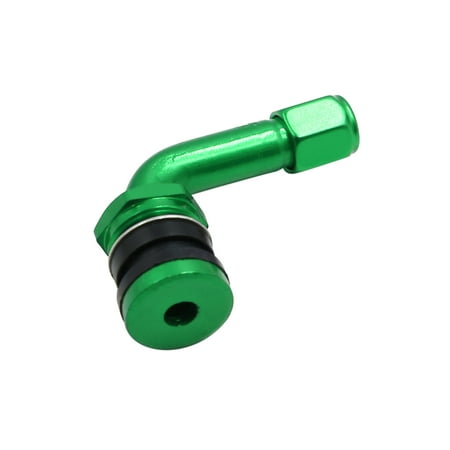 Green Aluminum Alloy Bent Wheel Tire Valve Stems with Dust Cap for