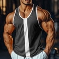 thumbnail image 2 of Danhjin Workout Tank Tops for Men Gym Summer Sleeveless Color Block Pullover Tops Cool Fashion Casual Shirts, 2 of 10
