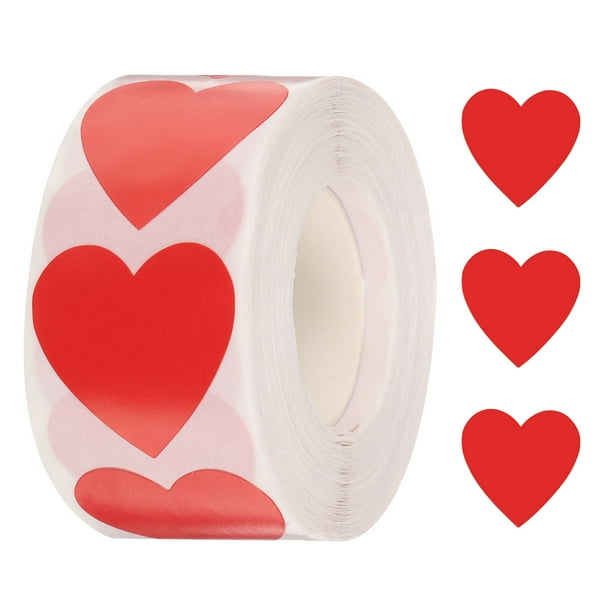 Etiquetas en forma de corazón de vinilo autoadhesivas Uxcell de 1 pulgada para tienda, hogar y oficina, 500 piezas rojas