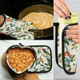 thumbnail image 5 of Yayeee Oven Mitts and Pot Holder Set of 2 Heat Resistant Kitchen Gloves Baking Hot Pad, Light Green Floral Pattern, 5 of 5