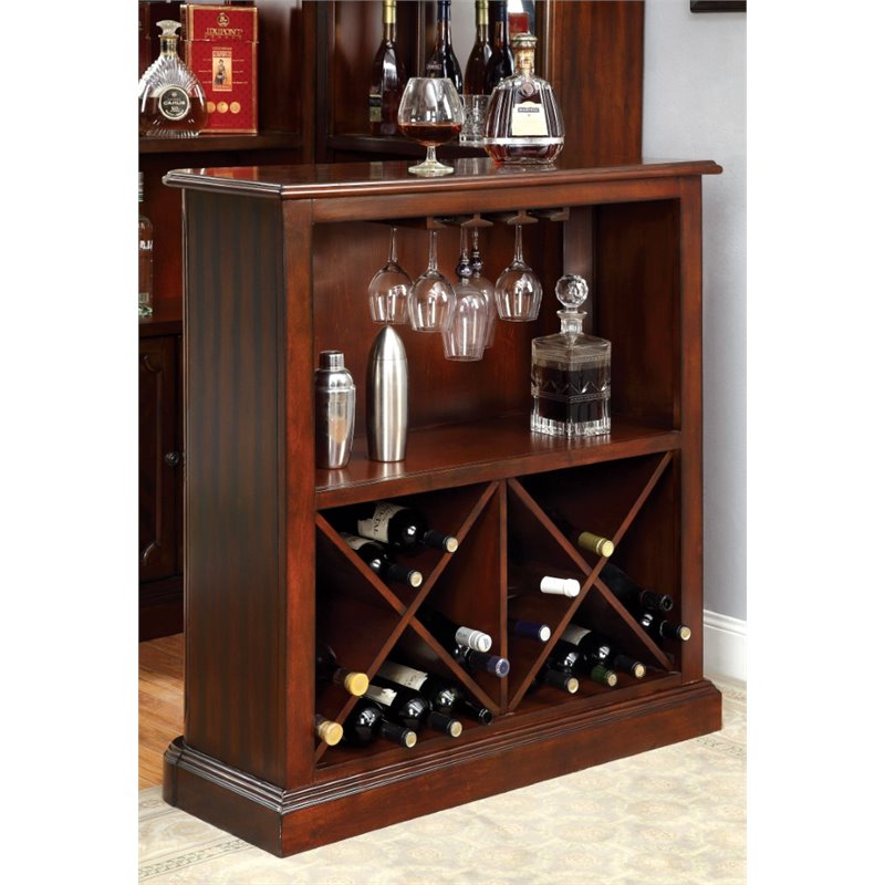 Furniture Of America Myron Traditional Wood Wine Rack In Dark Cherry Walmart Com Walmart Com