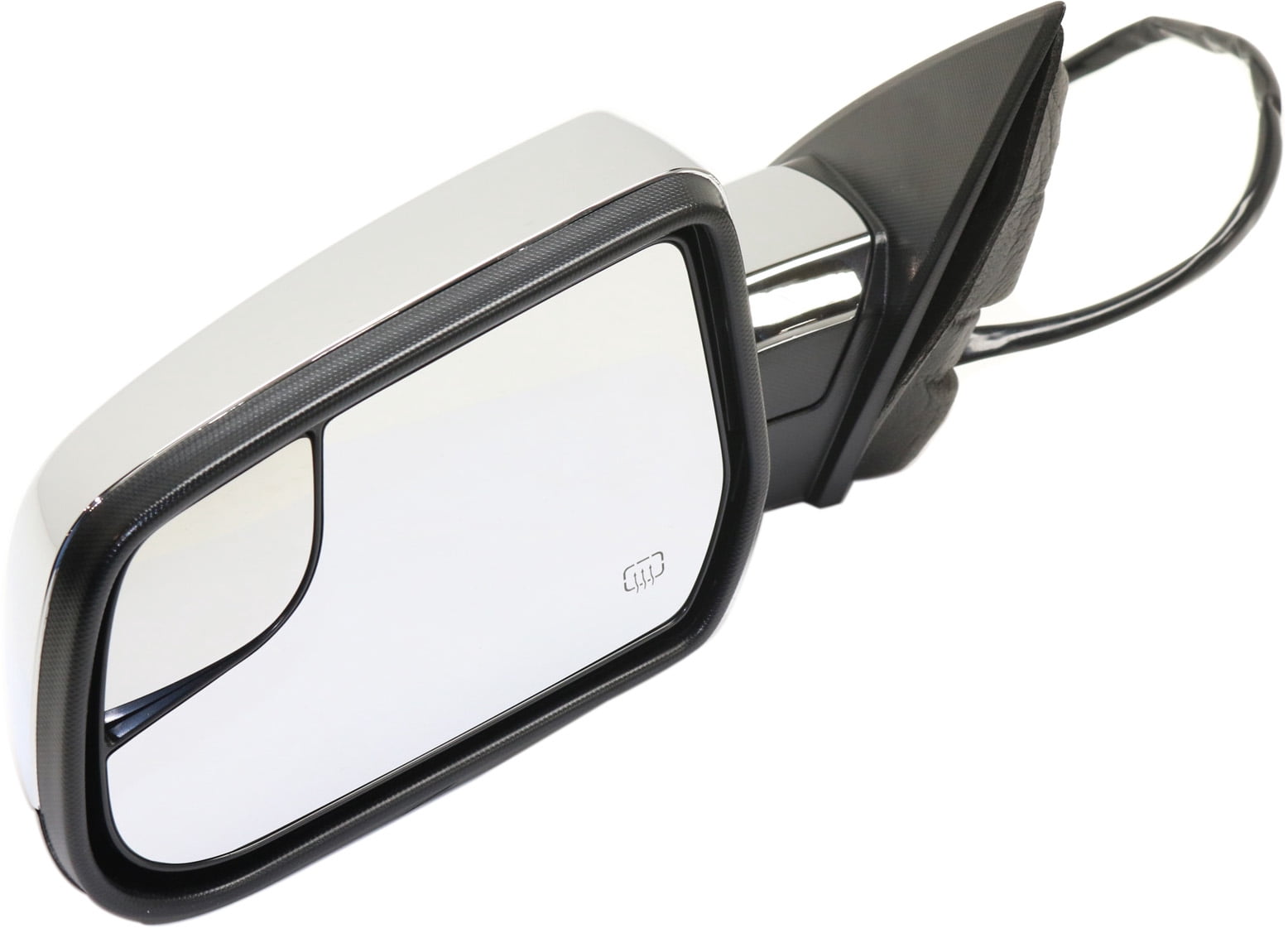 Mirror Compatible With 2010-2017 Chevrolet Equinox GMC Terrain Left Driver Side Heated w/ Blind Spot Corner Glass Chrome Kool-Vue