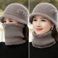 thumbnail image 4 of Opolski Mother Winter Hat Scarf Set Bow-knot Neck Protection Solid Color Thicken Knitted Keep Warm Elastic Short Brim Skiing Hat Scarf Set Purple, 4 of 8