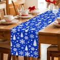 thumbnail image 5 of Blue White Christmas Table Runner 48 Inches Long Farmhouse Dress Scarves, Xmas Tree Snowflake Winter Abstract Dining Tablerunner for Coffee Table/Kitchen Island/Party Décor, 13" x 48", 5 of 8