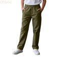 thumbnail image 2 of LYHaoo Boys Cargo Jogger Pants With Multiple Pockets Elastic Waist Casual Athletic Trousers For Kids And Youth Comfortable Durable Outdoor Play Boys' Cargo Pants(Green), 2 of 7