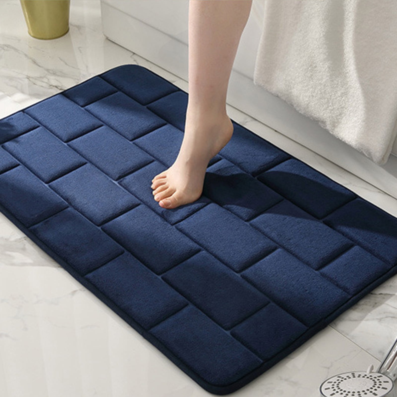 Tapis De Bain En Terre De Diatomée 40x60 Cm - Absorbant, Antidérapant, Fin - Gris Foncé - Pour Salle De Bain, Douche