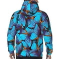 thumbnail image 7 of Fotbe Men's Hoodie with Blue Butterflies Pattern - Kangaroo Pocket Pullover Hooded Sweatshirt, Perfect for Daily Wear, Travel, and Home-XX-Large, 7 of 7
