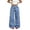Blue, variant on Women High Waist Irregular Wrap Waist Wide Leg Denim Jeans, Unique Asymmetrical Layered Waistband Flared Baggy Long Denim Pants, Vintage Washed Streetwear Denim Trousers Sizes S-XL