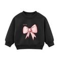 thumbnail image 3 of Toddler Girls Sweatshirt Cotton Crew Neck Bow Graphic Fall Winter Pullover, 3 of 5