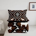 thumbnail image 5 of jejeloiu Rustic Moose Full Size Comforter Sets,Southwest Print Bedding Comforter Set For Boys,Brown Black,Black Reversible,3-Piece,1 Comforter and 2 Pillowcases, 5 of 7