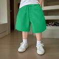 thumbnail image 5 of Linfrsh Cargo Shorts for Boys Girls Shorts Kids High Waisted Cargo Shorts Summer Casual Shorts with Pockets(Green,Size 12-13 T), 5 of 6