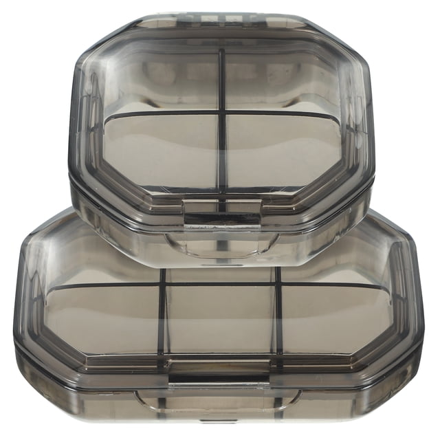 Pastillero de viaje con 2 compartimentos, organizador portátil para guardar pastillas