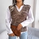 thumbnail image 2 of Chaleco de Suéter Para Mujer, Camiseta Sin Mangas Con Cuello en V, Suéter de Punto Multicolor, Moda Informal, Chaqueta Sin Mangas, Abrigo, Tops Odeerbi  ODB152901, 2 of 8